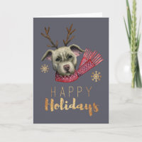 Cute Christmas Reindeer Dog | Happy Holidays