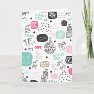 Cartão De Festividades Cute christmas sweet doodle card