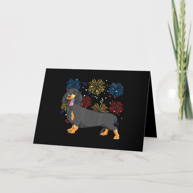 Cartão De Festividades Cute Dachshund Doxie Lover Weiner Dog Mom Dad Kids (Frente)