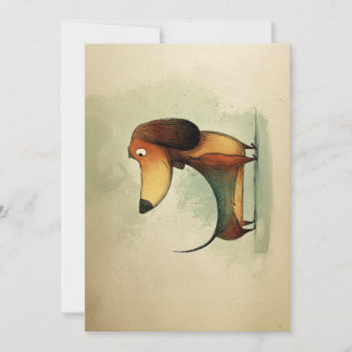 Cartão De Festividades Cute Dachshund – Whimsical Dog Illustration
