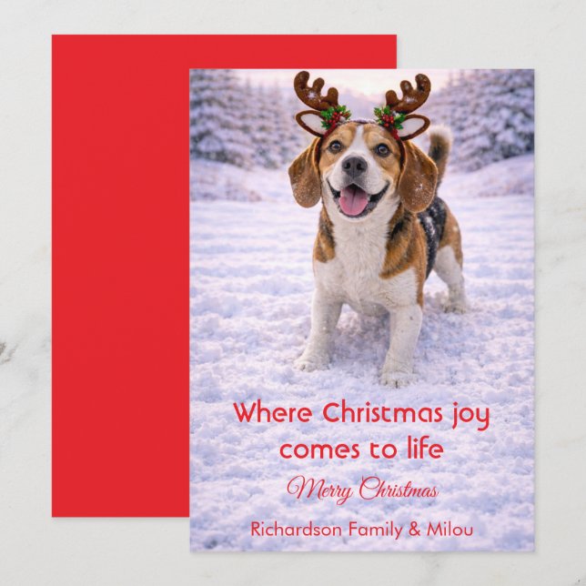 Cartão De Festividades Cute Dog Christmas Sweet Quote | Holiday Card (Frente/Verso)
