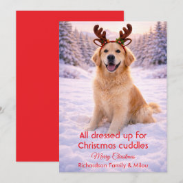 Cartão De Festividades Cute Dog with Christmas Funny Quote | Holiday Card