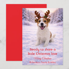 Cartão De Festividades Cute Dog with Christmas Tender Quote  Holiday Card