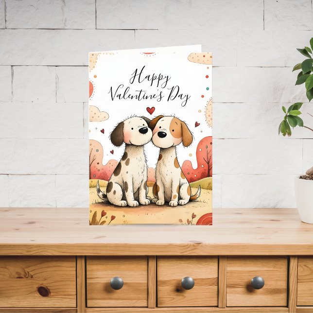 Cartão De Festividades Cute Dogs Valentine Card (Criador carregado)