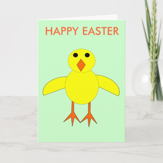 Cartão De Festividades Cute Easter Chick Custom Card (Frente)
