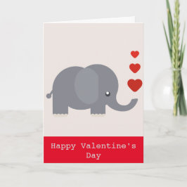 Cartão De Festividades Cute elephant with hearts whimsical love