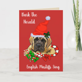 Cartão De Festividades Cute English Mastiff Puppy Christmas