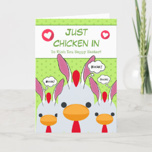 Cartão De Festividades Cute Engraçado Chicken Em Felz pascoa De Orelhas C