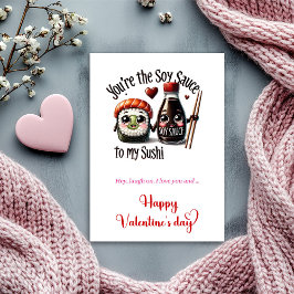 Cartão De Festividades Cute Food Valentine Card with Sweet Funny Quote