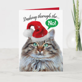 Cartão De Festividades Cute Funny Dashing Through The Snow Cat