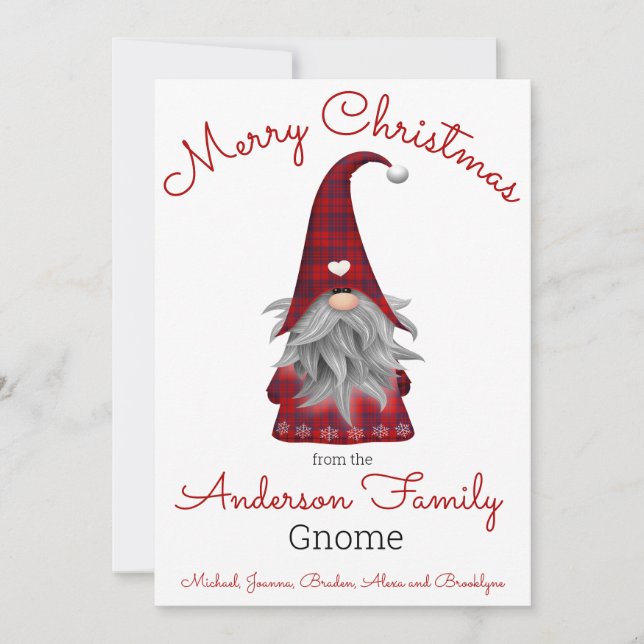 Cartão De Festividades Cute Funny Merry Christmas Elf Personalized Gnome (Frente)