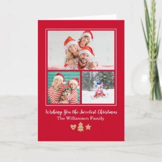 Cartão De Festividades Cute Gingerbread 3 photo Christmas Card