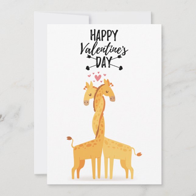 Cartão De Festividades Cute giraffe love card for Valentine's Day (Frente)
