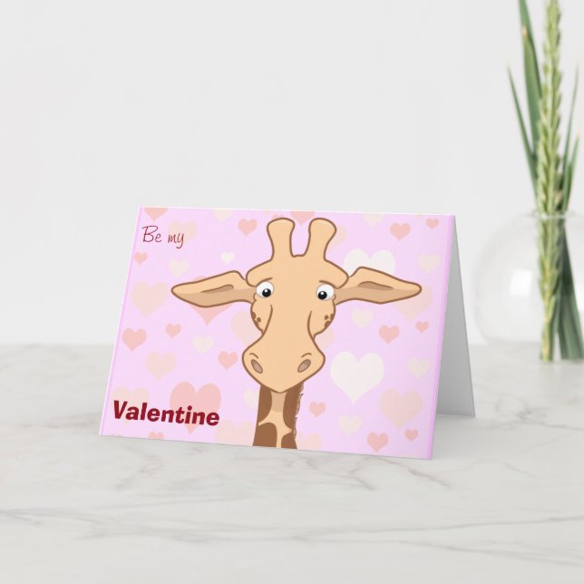 Cartão De Festividades Cute Giraffe Valentine Card (Frente)