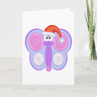 Cartão De Festividades Cute Goofkins Xmas butterfly santa