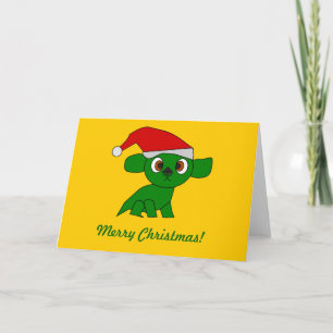 Cartão De Festividades Cute green Dragon Greeting Card