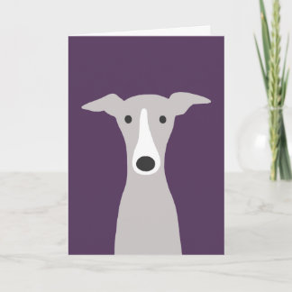 Cartão De Festividades Cute Greyhound, italiano Greyhound ou Whippet Card