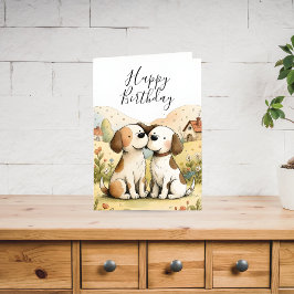 Cartão De Festividades Cute Happy Birthday Dog Card