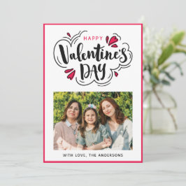 Cartão De Festividades Cute Happy Valentine's Day Script Photo