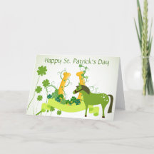 Cute Horse, Horseshoe n Clovers St. Patrick's Day