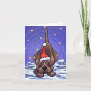 Cartão De Festividades Cute Hound Dog Holiday Card