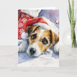 Cartão De Festividades Cute Jack Russell Christmas Greeting Card