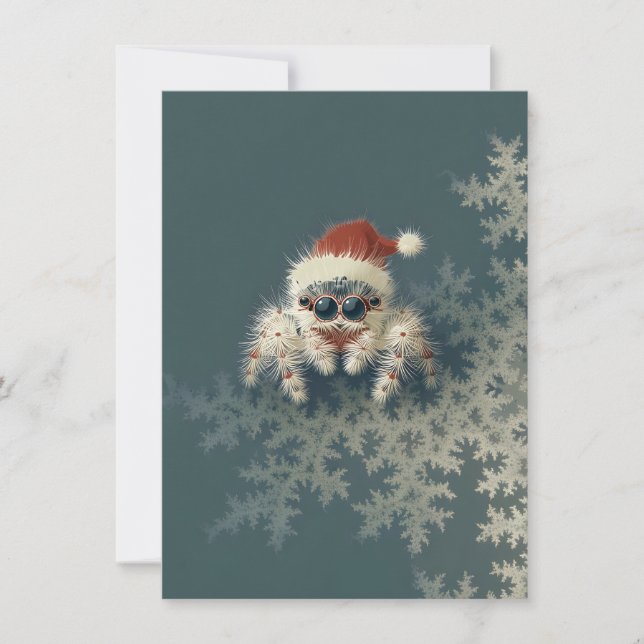 Cartão De Festividades Cute Jumping Spider Christmas Cards (Frente)