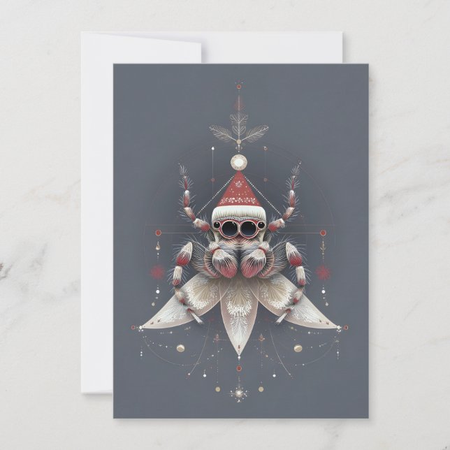 Cartão De Festividades Cute Jumping Spider Christmas Cards (Frente)