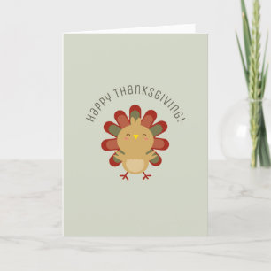 Cartão De Festividades Cute Kawaii Turkey Happy Thanksgiving