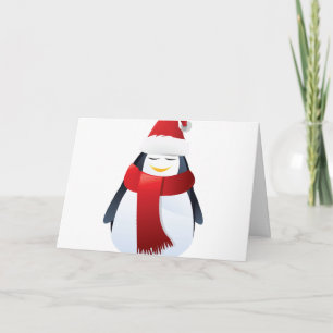 Cartão De Festividades Cute Little Christmas Penguin