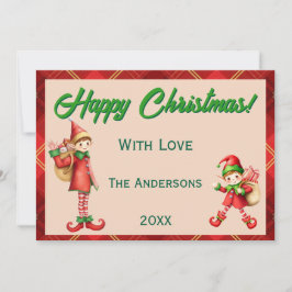 Cartão De Festividades Cute Little Elves - Personalized Christmas 
