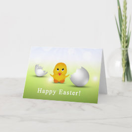 Cartão De Festividades Cute Little Happy Easter Baby Chick