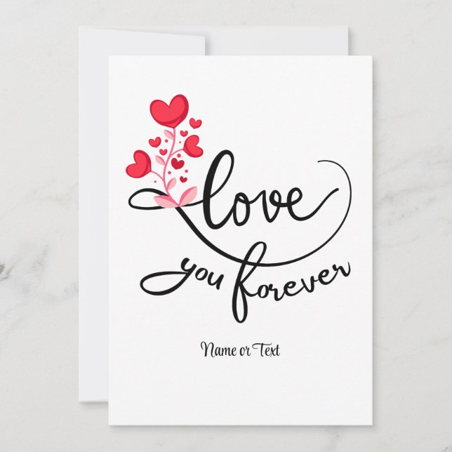 Cartão De Festividades Cute Love You Forever Personalize (Frente)