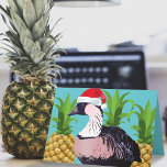 Cartão De Festividades Cute Mele Kalikimaka Havaiano Nene Goose Pineapple<br><div class="desc">A adorável Nene Havaiana traz alegria de férias nesta bela e engraçada carta de Natal com uma amigável "Nene Kalikimaka"! Fundo azul aqua tropical,  ananases de hospitalidade,  e um pequeno e divertido Papai Noel vermelho que faz deste ganso o pássaro mais festivo das ilhas.</div>