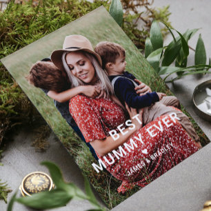 Cartão De Festividades Cute MELHOR MÃE DO MUNDO Coração Foto do Dia das M