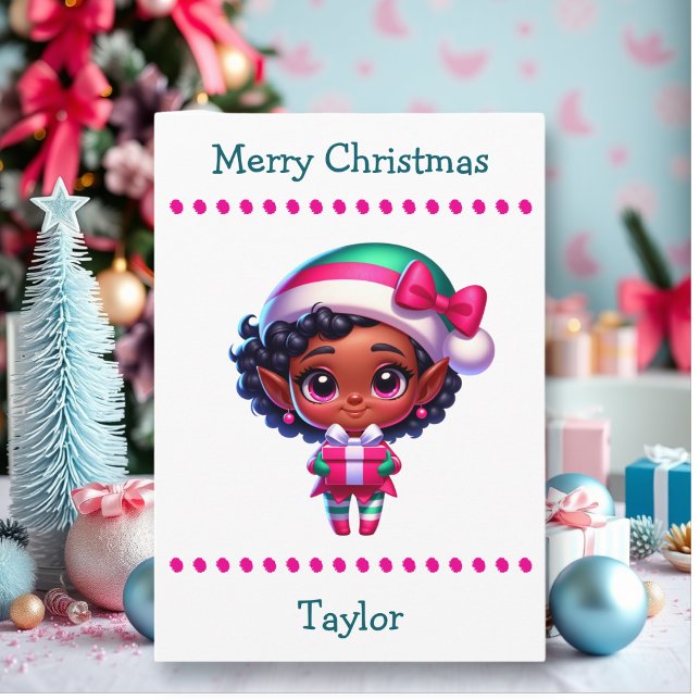 Cartão De Festividades Cute Merry Christmas Child's | Word Search Inside (Criador carregado)