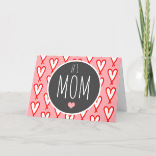 Cartão De Festividades Cute Mom Valentines Day Red Hearts Personalized