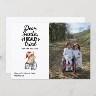 Cartão De Festividades Cute Mouse in a Wheelchair Inclusive Christmas 