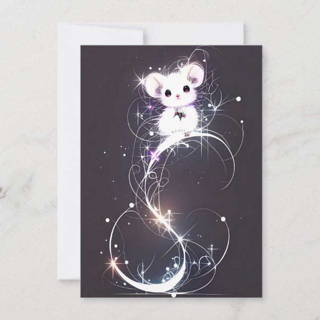 Cartão De Festividades Cute Mouse Unique Christmas Cards (Frente)