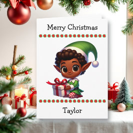 Cartão De Festividades Cute Natal Feliz Criança | Caça-Palavras Dentro