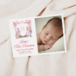 Cartão De Festividades Cute Nutcracker Monogram Crest Baby<br><div class="desc">Share the joy of your baby's first Christmas with this cute,  Nutcracker themed holiday card with a delicate hand painted monogram crest design with the Nutcracker themed characters and candy cane with bows.</div>