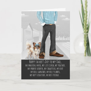 Cartão De Festividades Cute Papillon e Papai Dia dos Pais Divertido