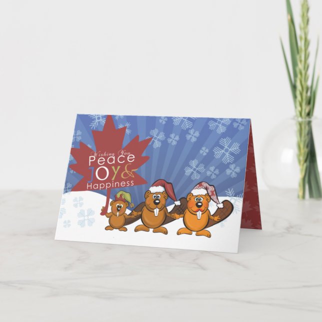 Cartão De Festividades Cute peace,Joy and happiness greeting card (Frente)