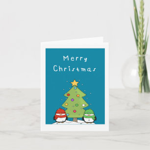 Cartão De Festividades cute penguin merry christmas