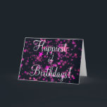 Cartão De Festividades Cute Pink and Black Stars Design<br><div class="desc">The Cute Pink and Black Stars Design is the perfect  Birthday card for family or for a best friend who deserves something special. Features a Pink Star design against a black background.</div>