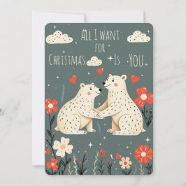 Cartão De Festividades Cute Polar Bears Christmas Card