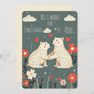 Cartão De Festividades Cute Polar Bears Christmas Card
