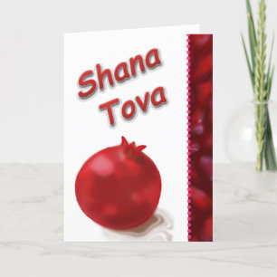 Cartão De Festividades Cute Pomegranate Red drawing - Shana Tova