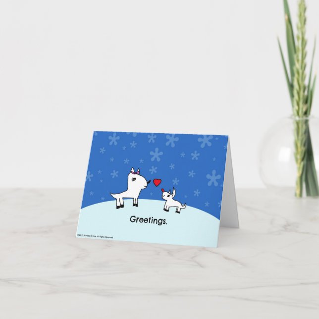 Cartão De Festividades Cute Reindeer Holiday Greetings Card (Frente)