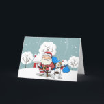 Cartão De Festividades Cute Santa and Dog Christmas Holiday Folded Card<br><div class="desc">A great choice for anyone on your list.</div>